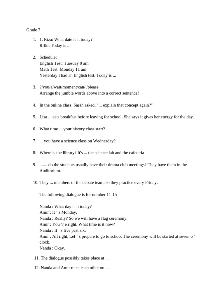 Lisa's Morning Routine and School Schedule | PDF