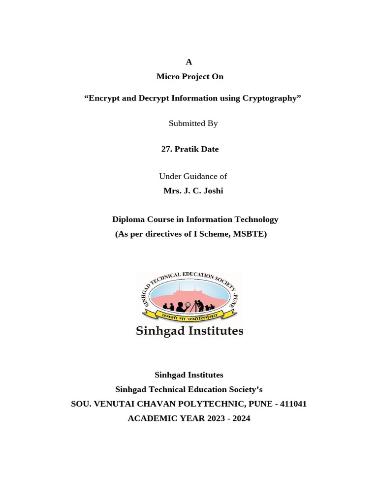 Cryptography: Encrypting and Decrypting Data | PDF | Encryption ...