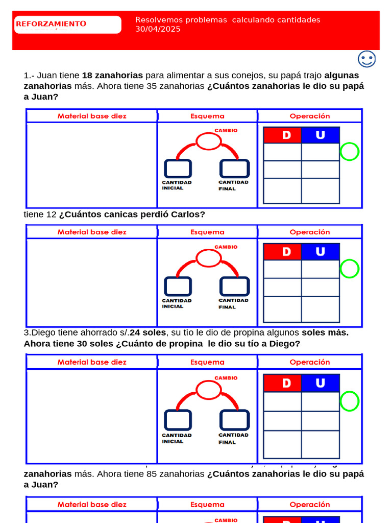 D5 A1 FICHA MAT. Resolvemos Problemas Calculando Cantidades | PDF