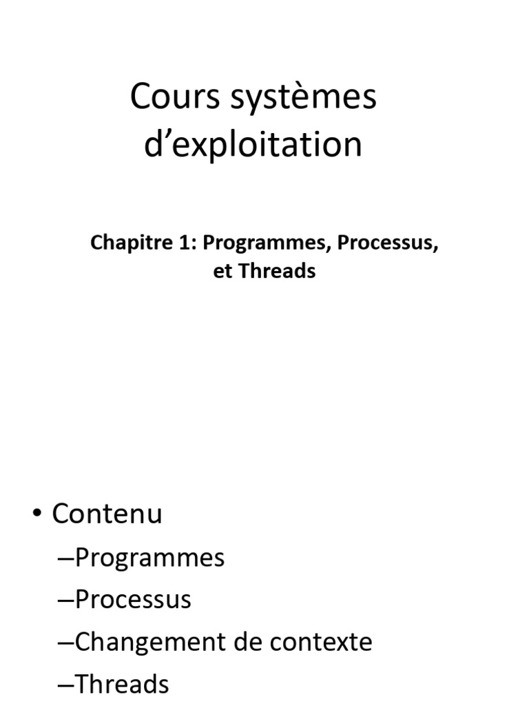 Introduction aux processus et threads OS | PDF | Thread (informatique ...