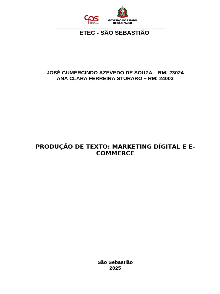 Marketing Digital e E-commerce ETEC | PDF