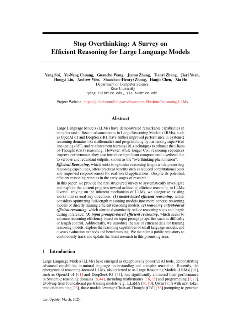 Efficient Reasoning in Large Language Models | PDF | Artificial ...