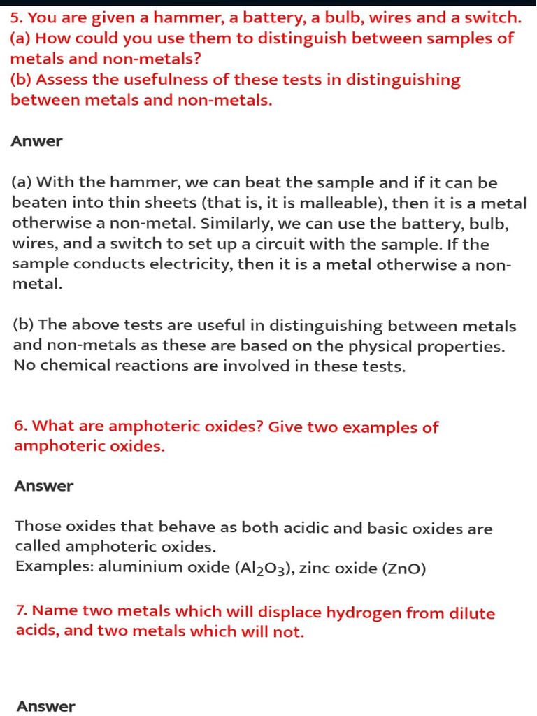 Chem Class 10 Chapter 4 Notes Pdf