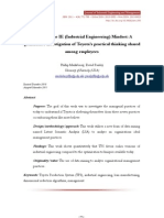 Managing The IE (Industrial Engineering) Mindset: A Quantitative Investigation of Toyota's Practical Thinking Shared Among Employees