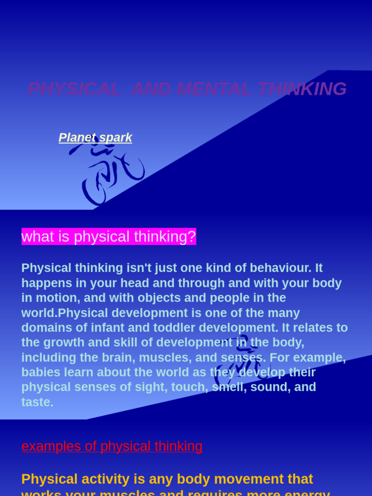 Physical and Mental Thinking - PPTX Poop | PDF | Thought | Mind