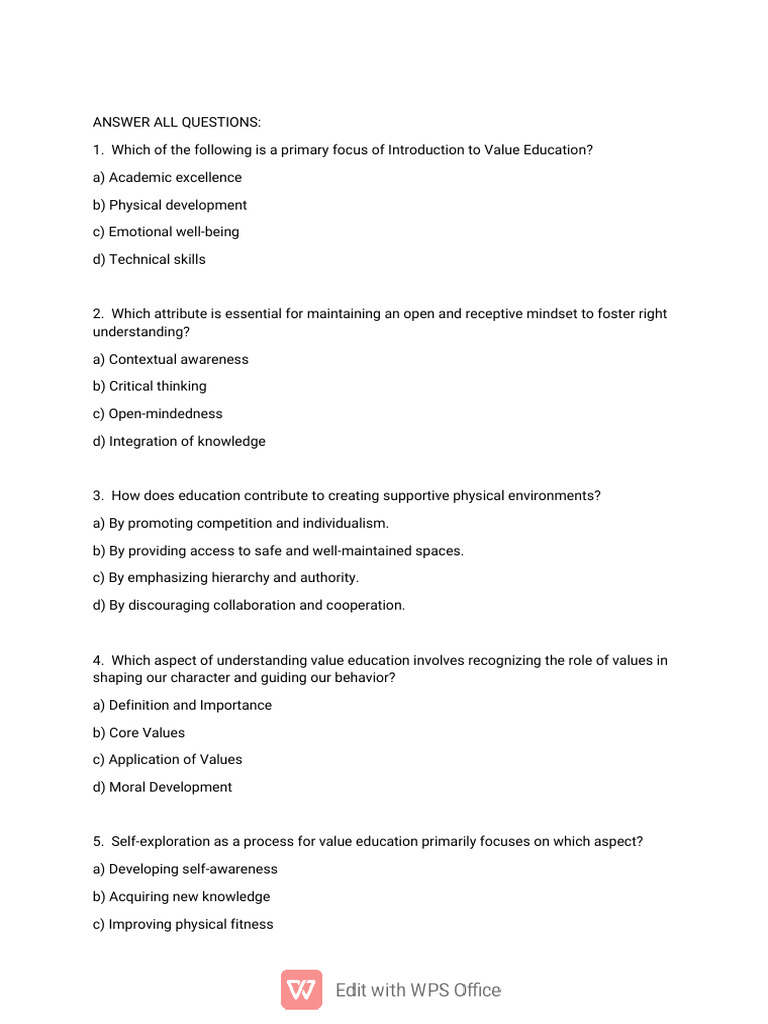 Value Education and Human Fulfillment | PDF | Well Being | Personal ...