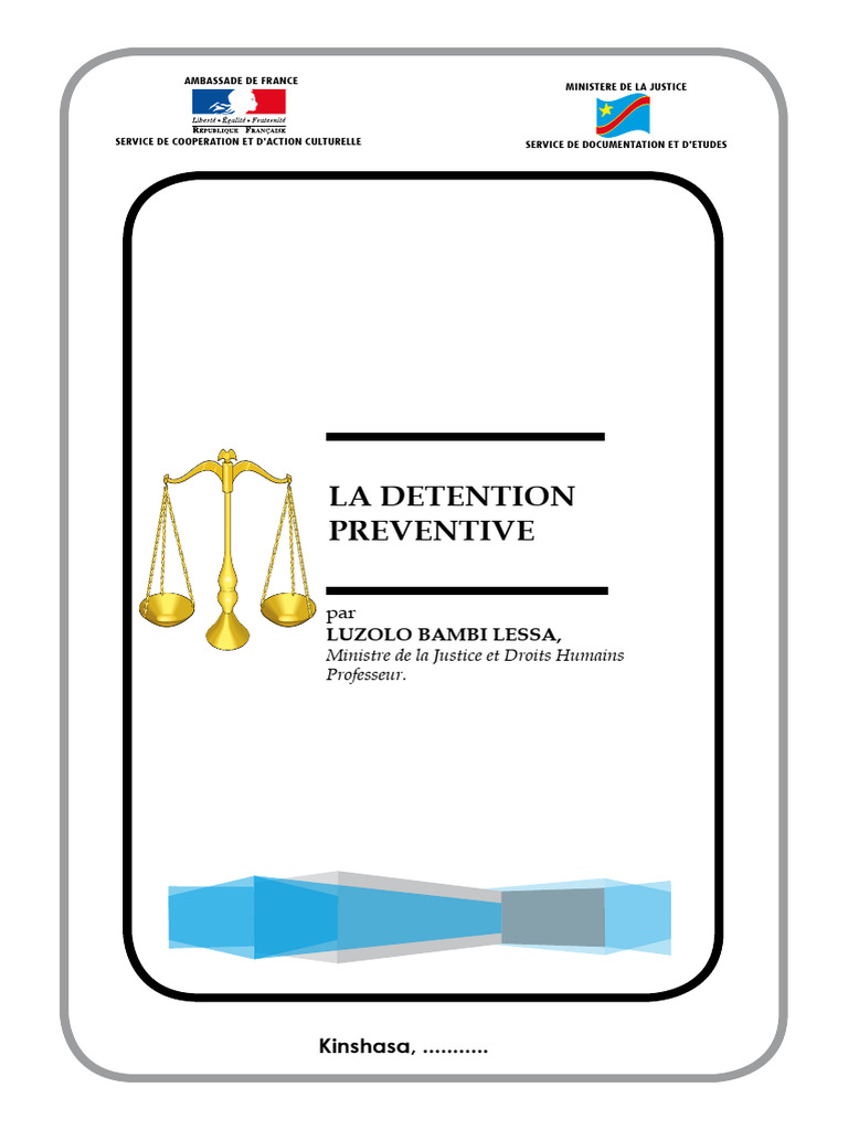 Détention Préventive en RDC: Enjeux et Procédures | PDF | Loi ...