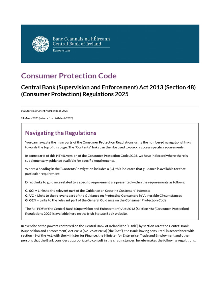 Consumer Protection Code 2025 Overview | PDF | Insurance | Loans