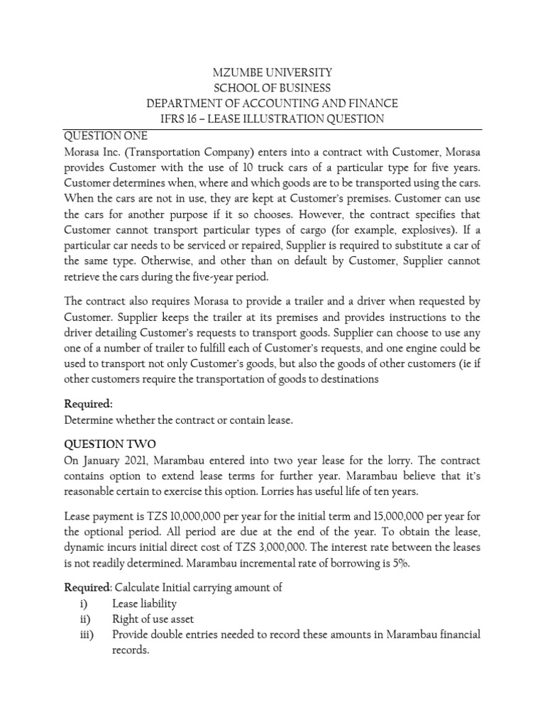 IFRS 16 Lease Accounting Scenarios | PDF | Lease | Interest
