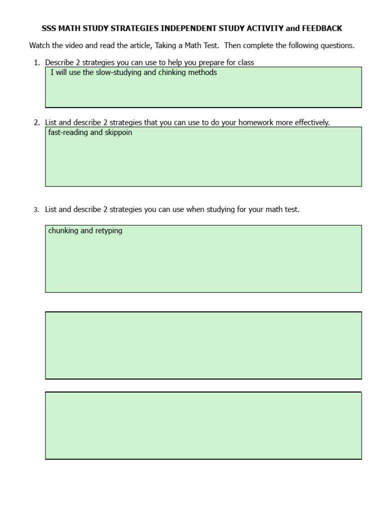 Effective Math Study Strategies Guide | PDF