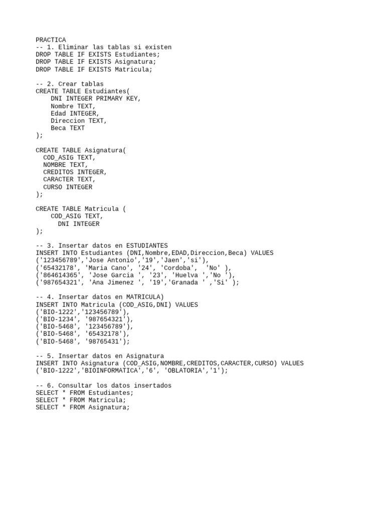 Practica Base De Datos Pdf