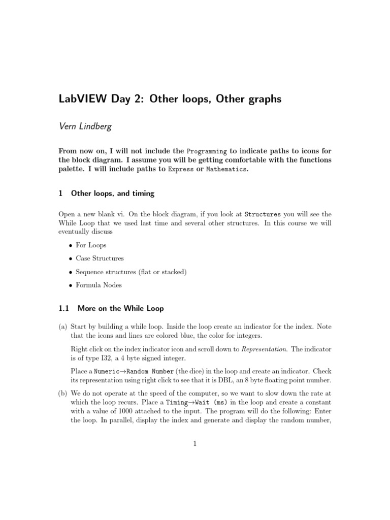 LabVIEW Day 2: Loops and Graphs Overview | PDF | Control Flow ...