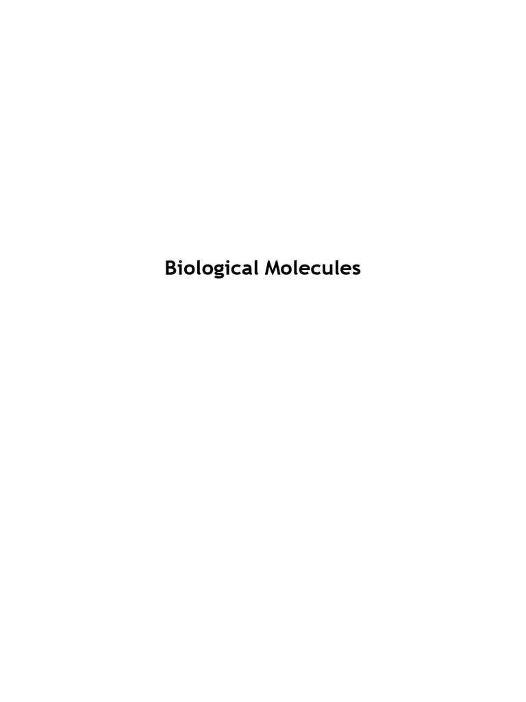 Understanding Biological Molecules | PDF | Nucleotides | Dna
