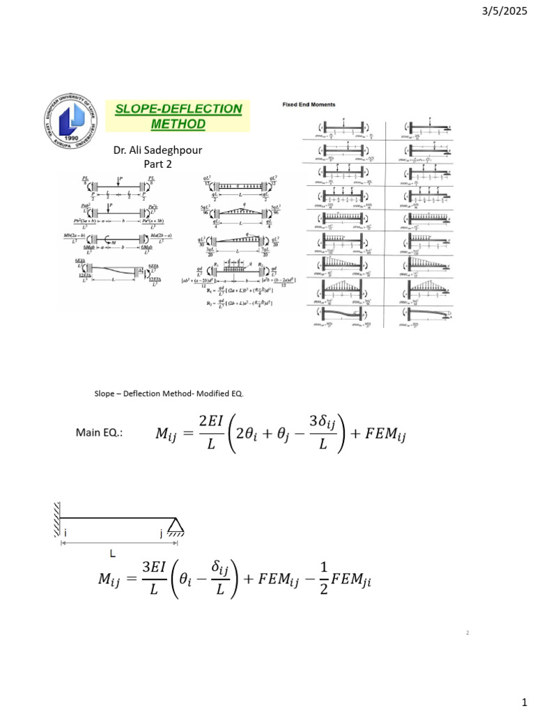 Part 2 - Slope Deflection Method | PDF