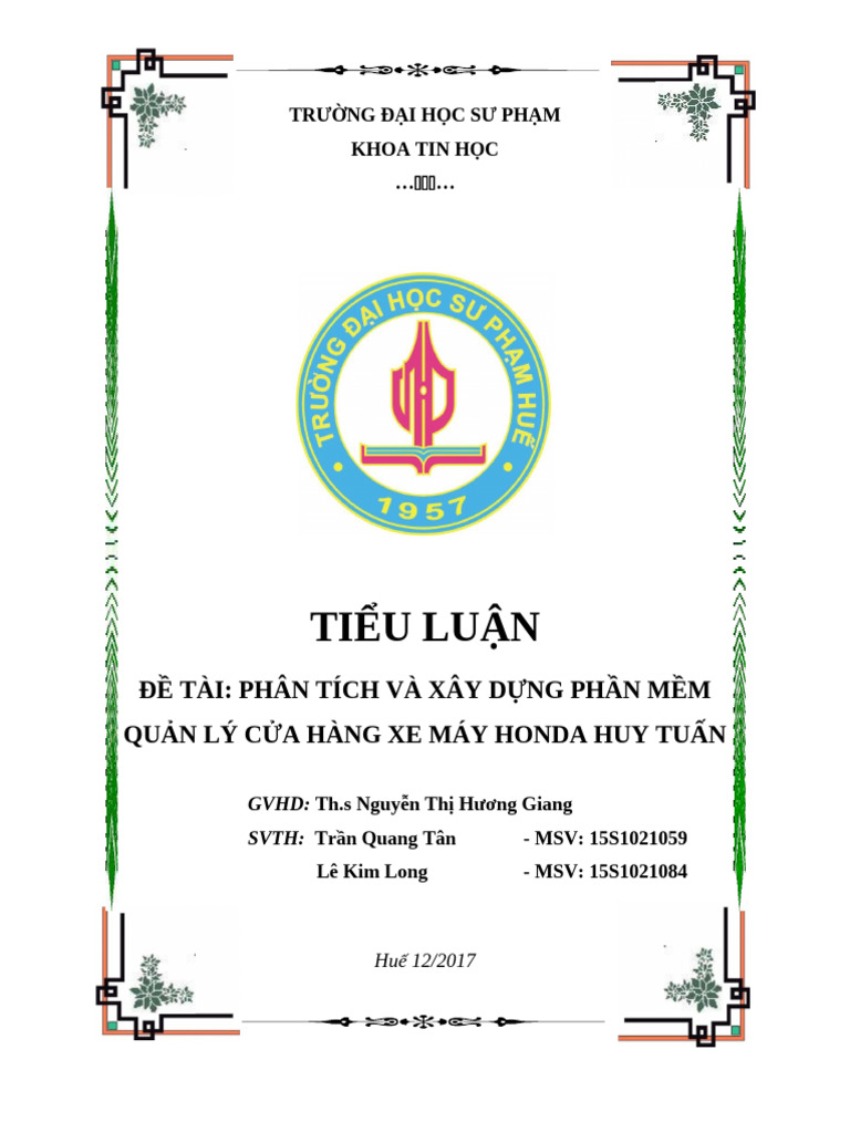 Tieu Luanc Co Giang Phan Tich Thiet Ke He Thong | PDF