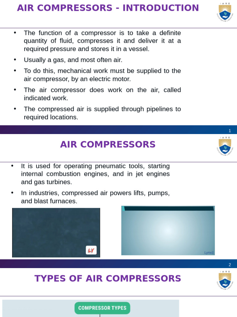 Principle of Operation of Centrifugal and Axial Compressors | PDF ...