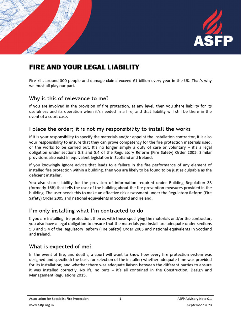Legal Liability in Fire Protection | PDF | Legal Liability | Copyright