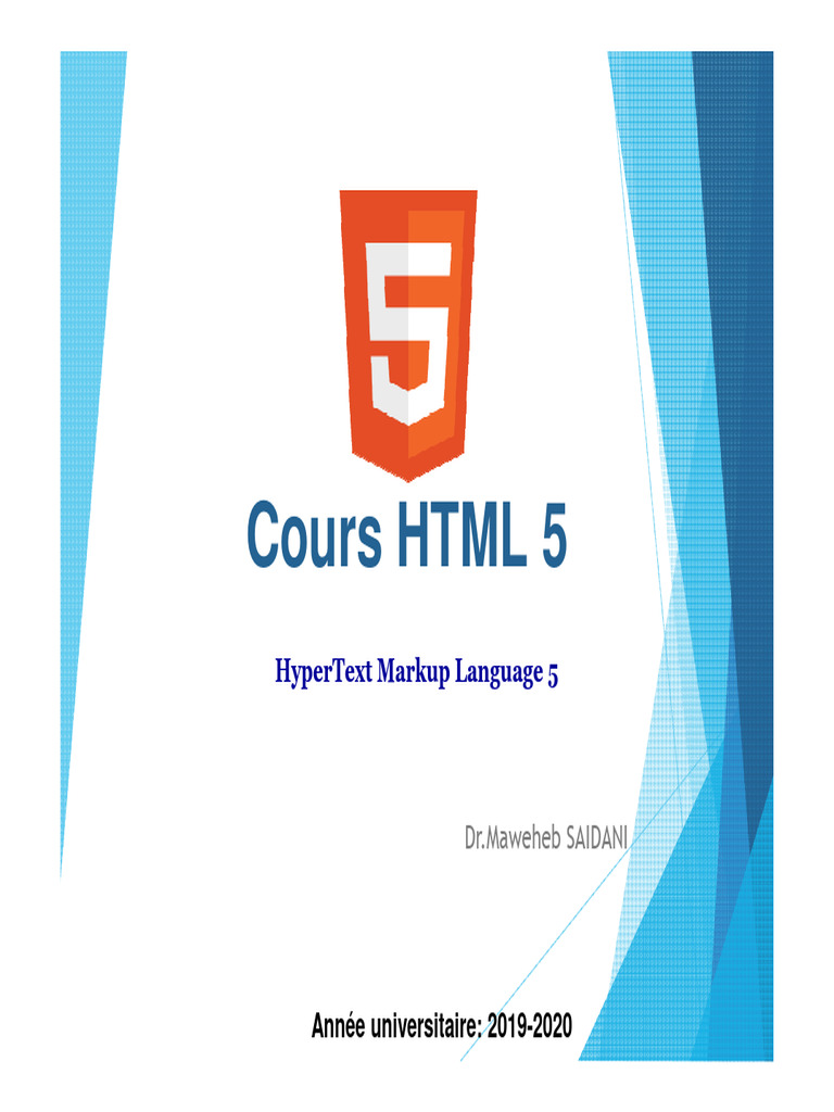 Introduction à HTML5 et ses éléments | PDF | Html | XHTML
