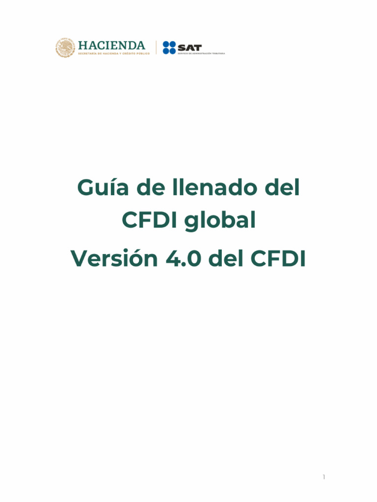 Guia Llenado CFDI Global Version 4.0 | PDF