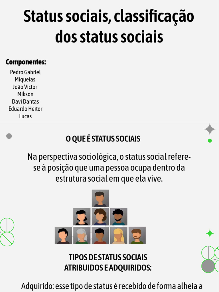 Classificação do Status Social Adquirido | PDF | Status social | Sociologia