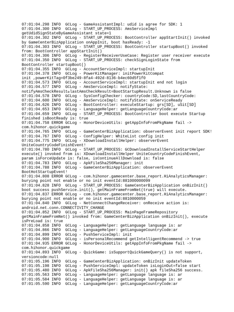 Game Center Initialization Log | PDF | Computing | Software