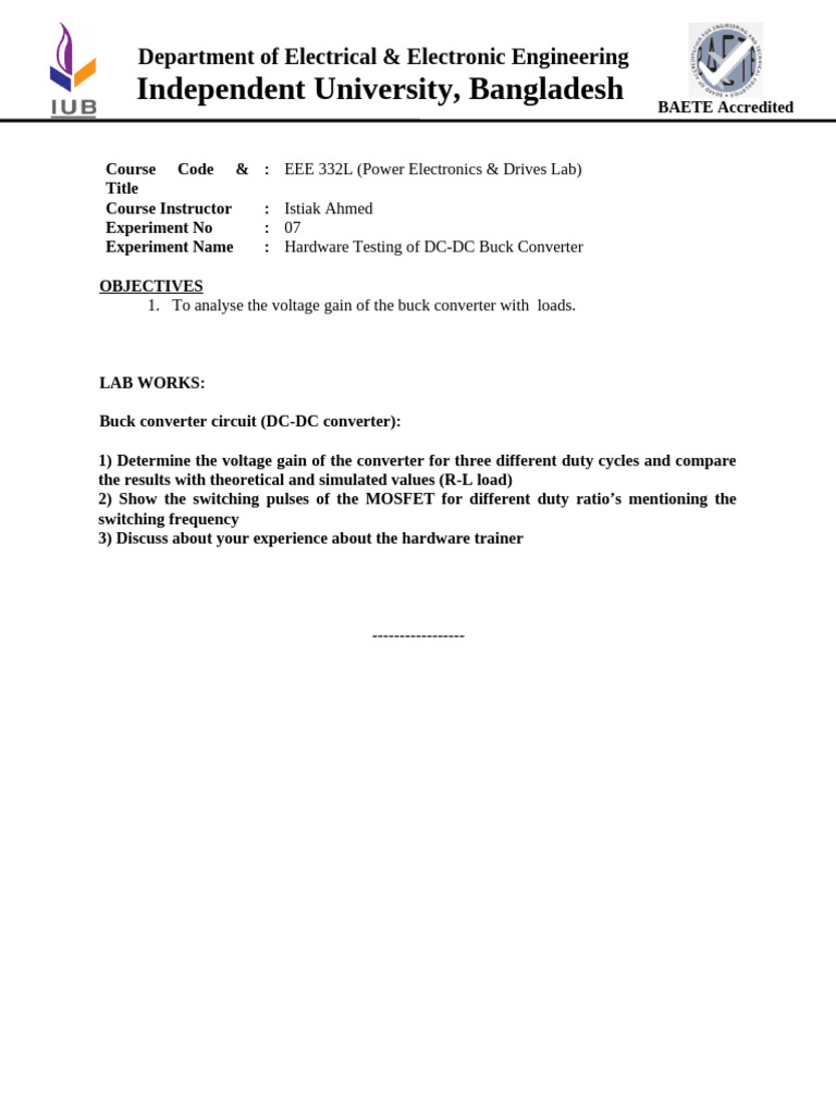 EEE332L - Summer - 2023 - Lab - Sheet - 07 | PDF