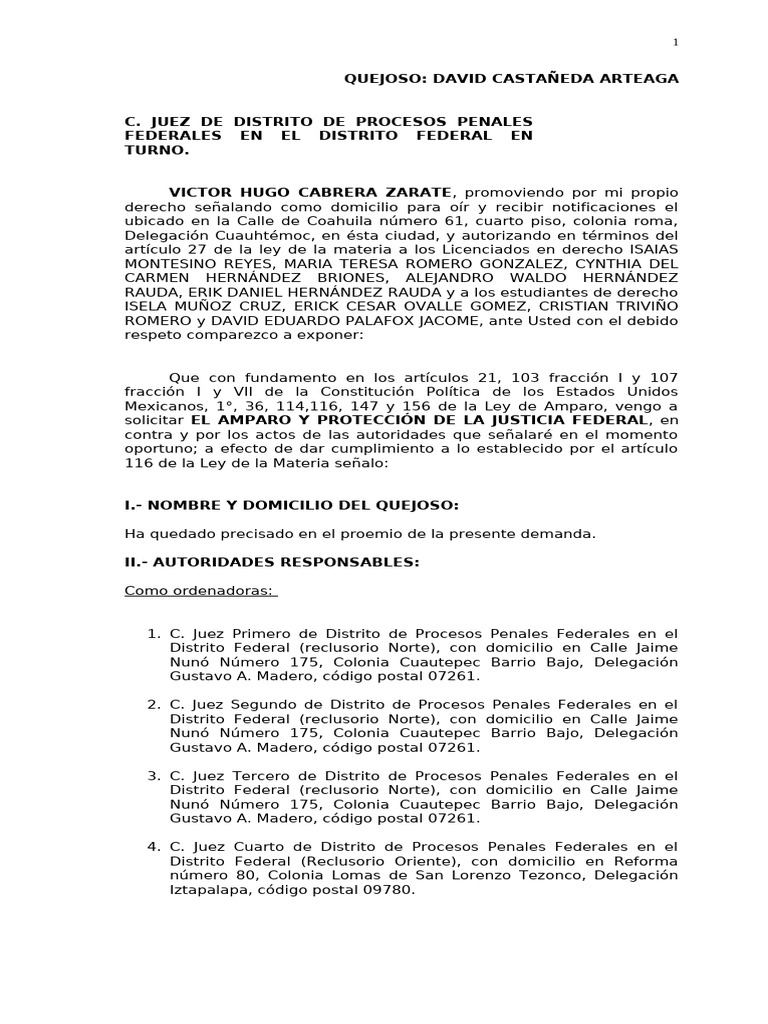 Amparo contra Orden de Aprehensión | PDF | Constitución | Justicia