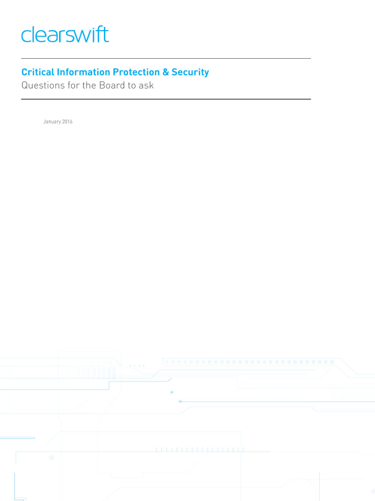 Best Practice Guidance Critical Information Protection Board Questions ...