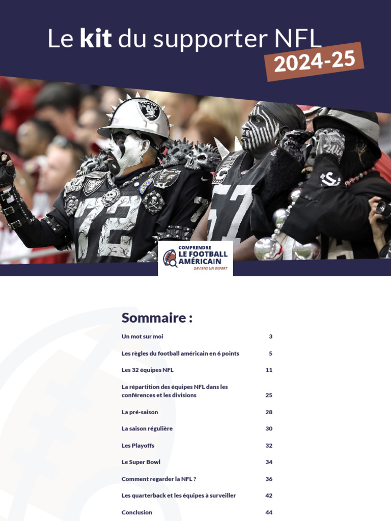 Kit du supporter NFL 2024-25 | PDF | super Bowl | Patriots de la ...