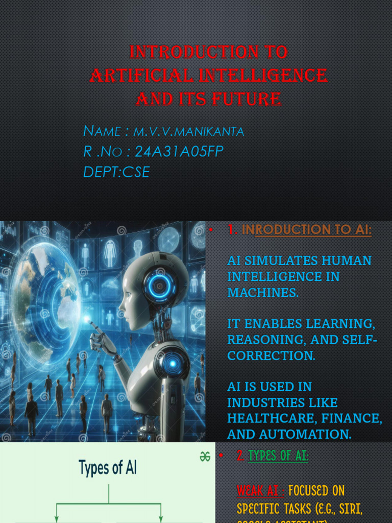 Introduction to AI and Its Future | PDF