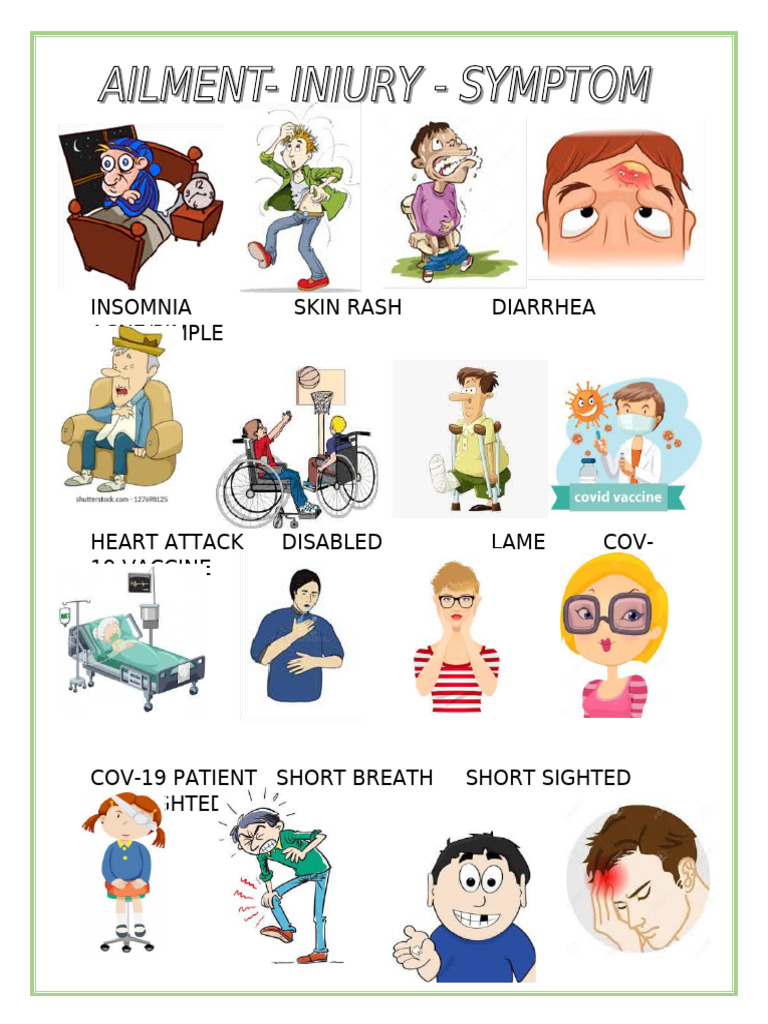 Ailmentinjurysymptom Part4 Classroom Posters Picture Dictionaries ...