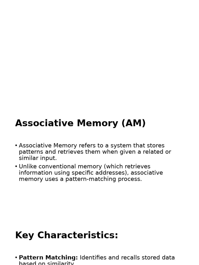 Associative Memory in Soft Computing | PDF