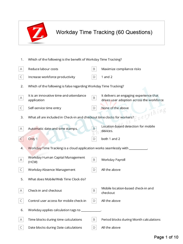 Workday Time Tracking: 59 Key Questions | PDF | Computing