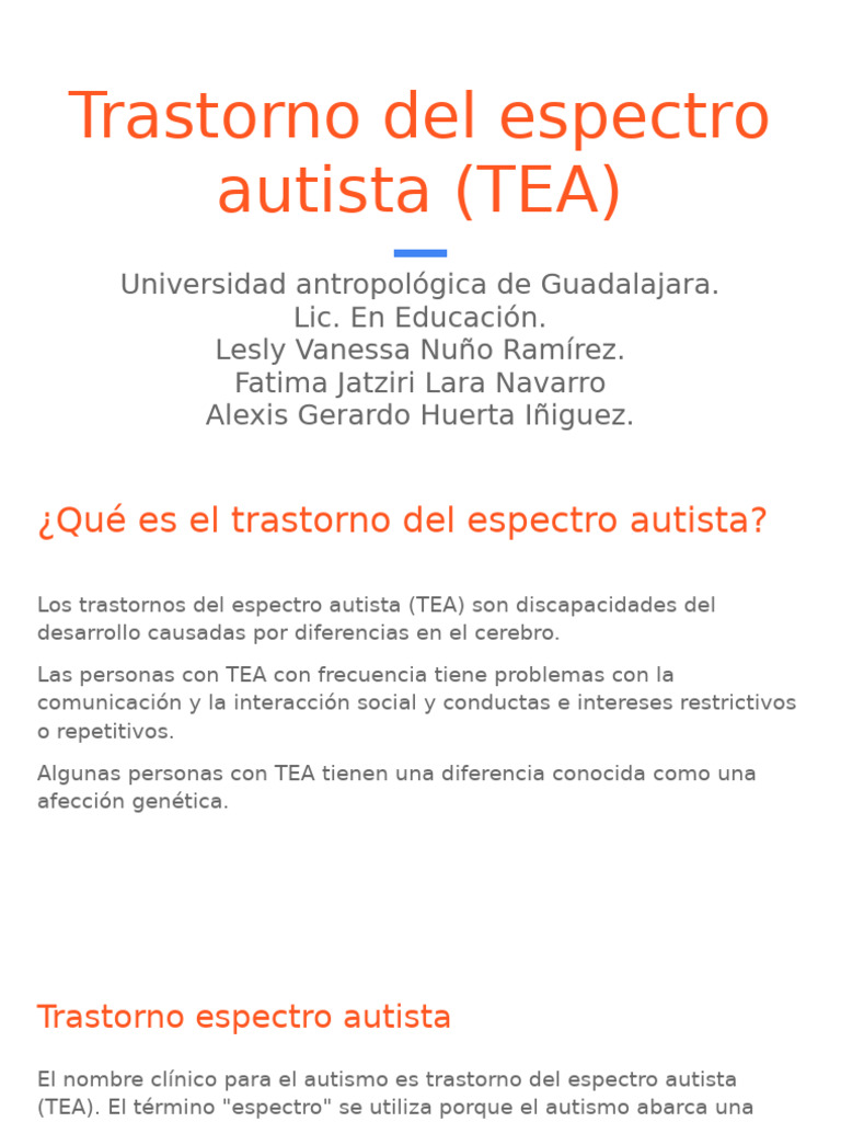 Guía sobre el Trastorno del Espectro Autista | PDF | Autismo ...
