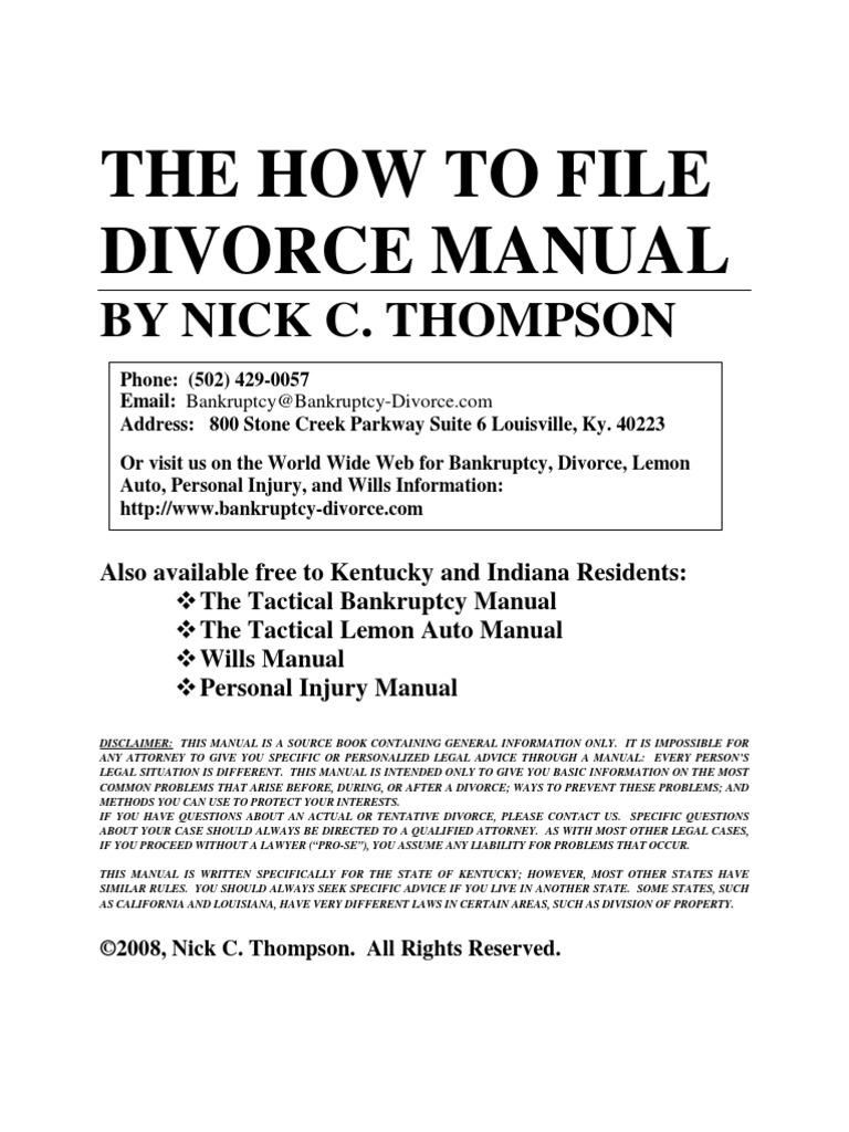 Kentucky 2008 Manual Divorce Divorce Child Support