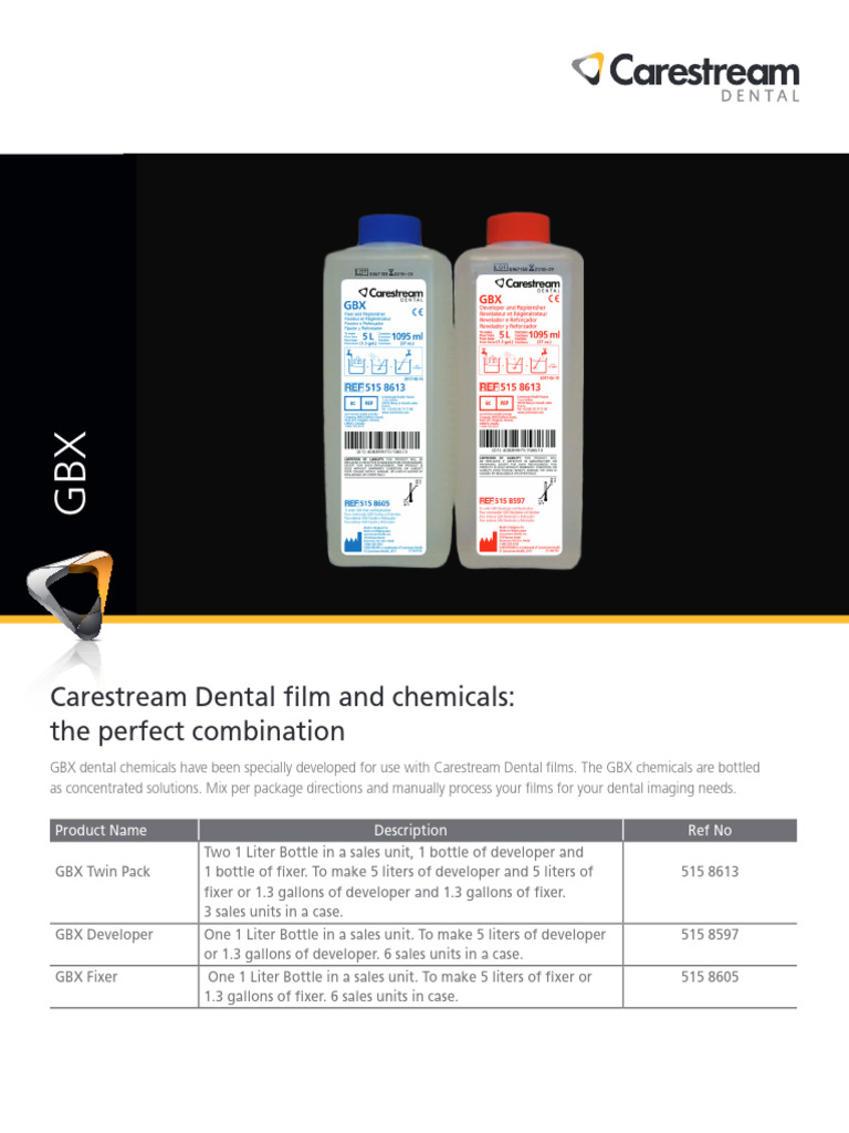 GBX Dental Chemicals for Carestream Films | PDF