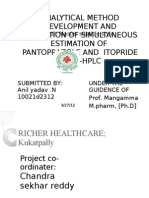 Analytical Method Development and Validation of Sultamicillin Tosylate