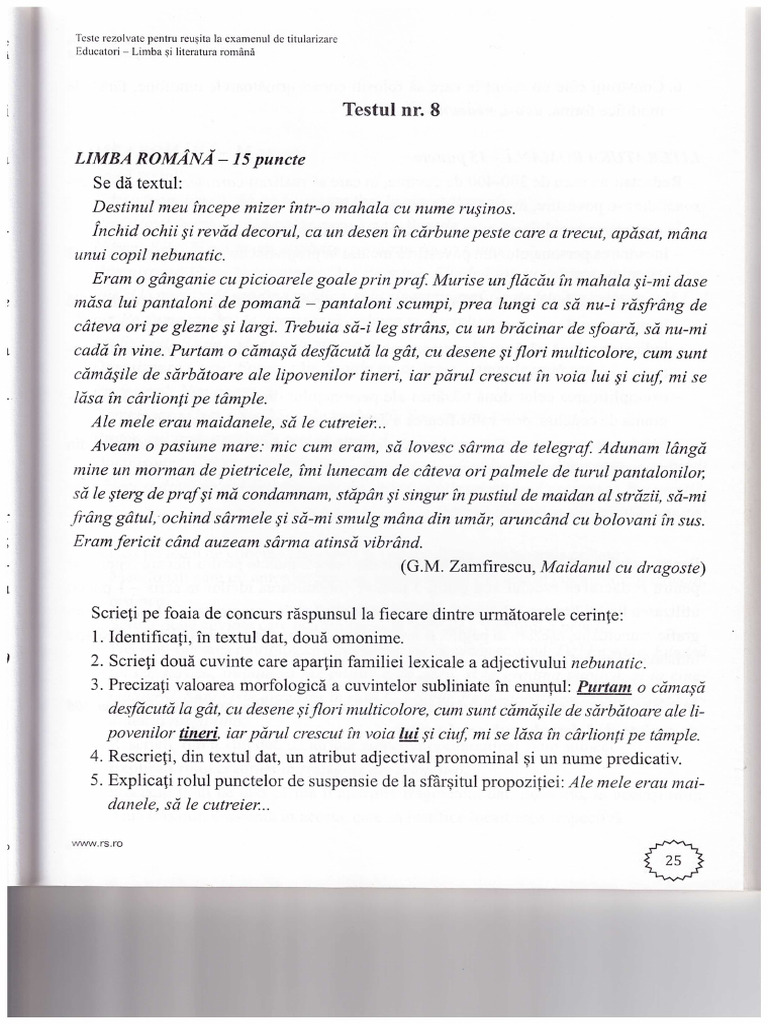 Testul Nr. 8 | PDF