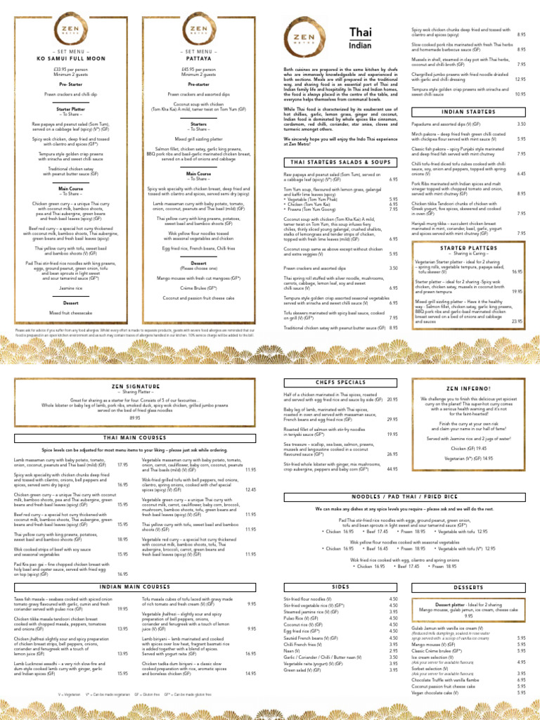 Food Menu Nov 22 112022 | PDF | Thai Cuisine | Curry