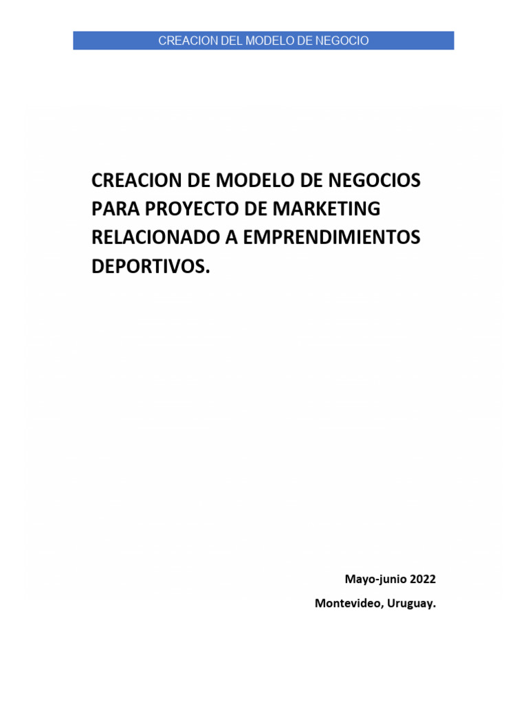 Modelo de Negocio para Marketing Deportivo | PDF | Business | Marketing