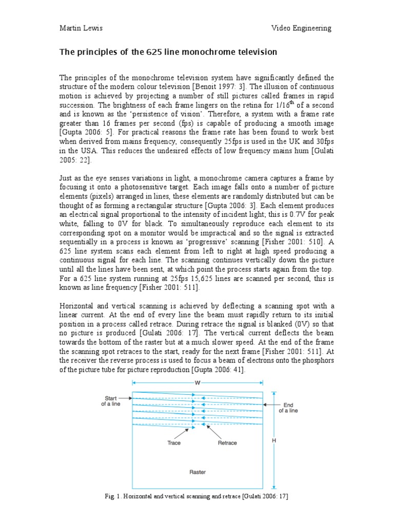Principles of 625 Line TV System | PDF | Video | Film Frame