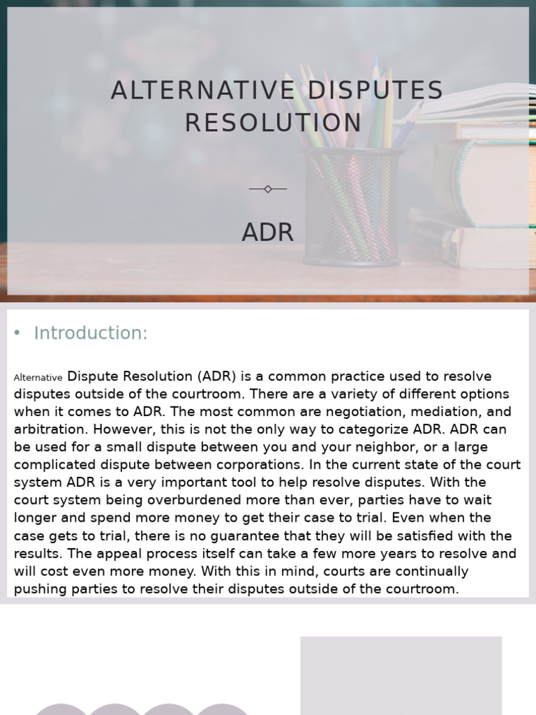 PR Ã©sentation 1 | PDF | Alternative Dispute Resolution | Mediation
