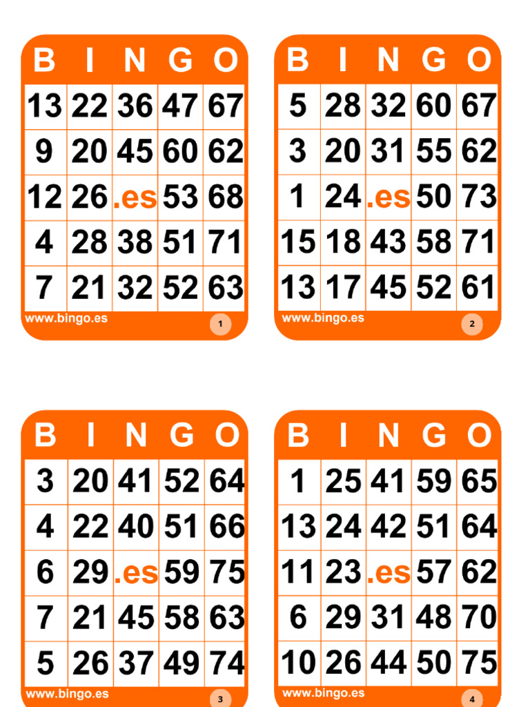 Cartones de Bingo para Imprimir | PDF