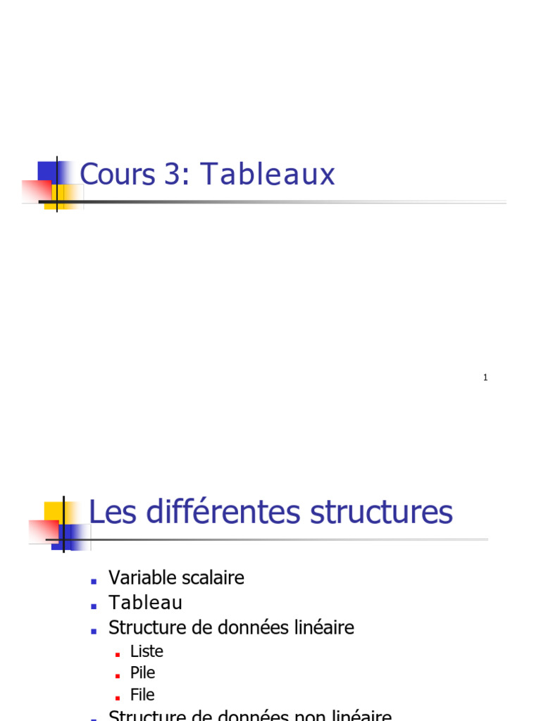 Introduction aux Tableaux en Programmation | PDF | Complexité ...