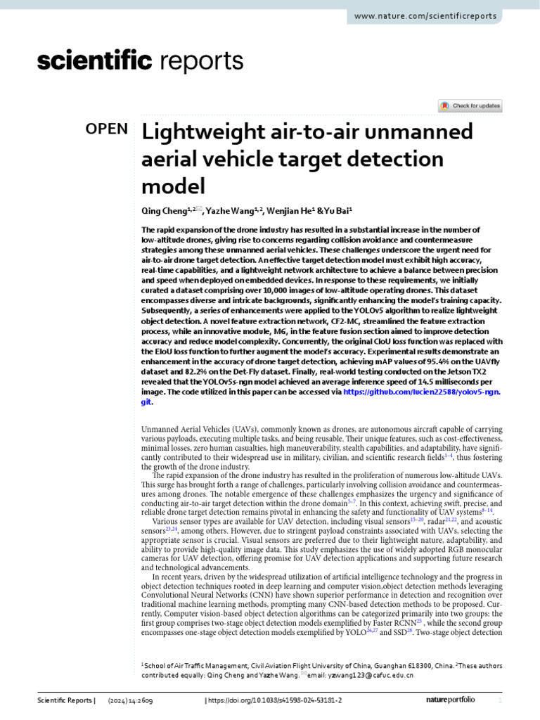 Lightweight UAV Target Detection Model | PDF | Unmanned Aerial Vehicle ...