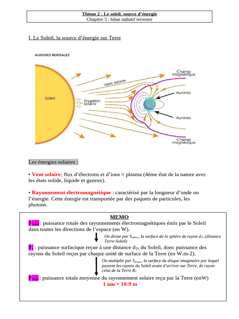 Bilan radiatif terrestre et énergie solaire | PDF | Effet de serre | Soleil