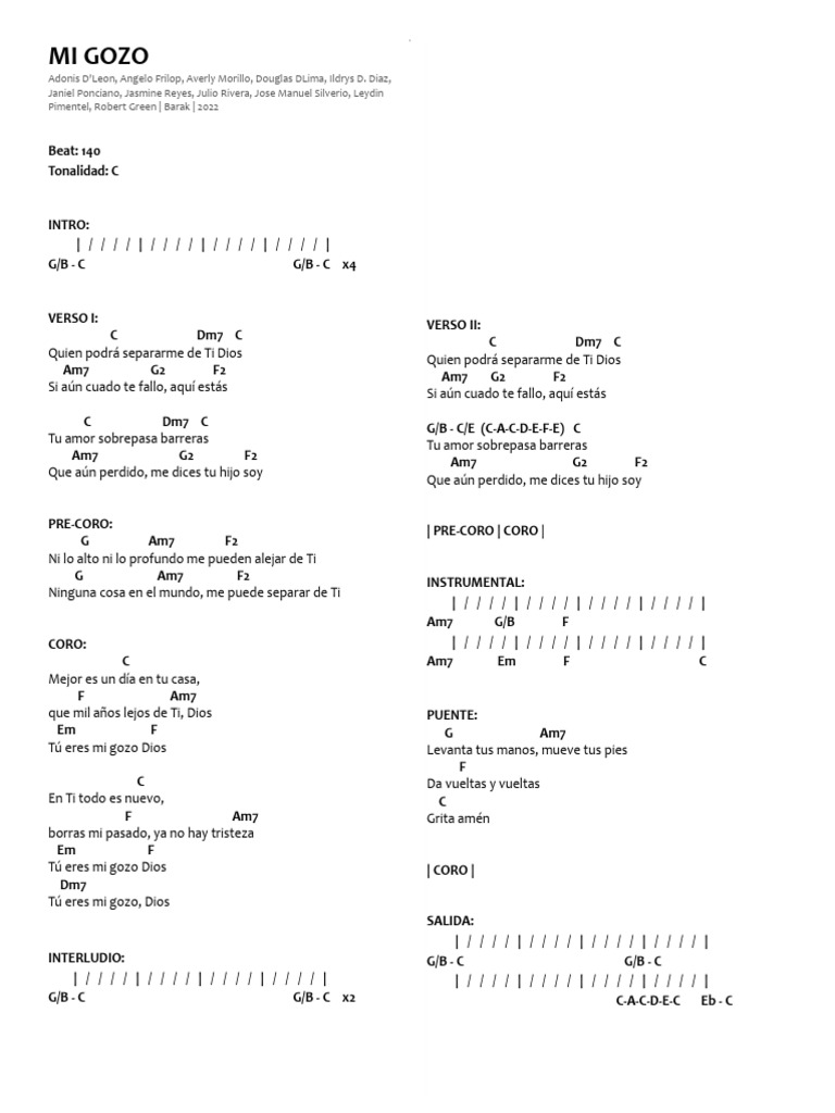 Acordes y letra de 
