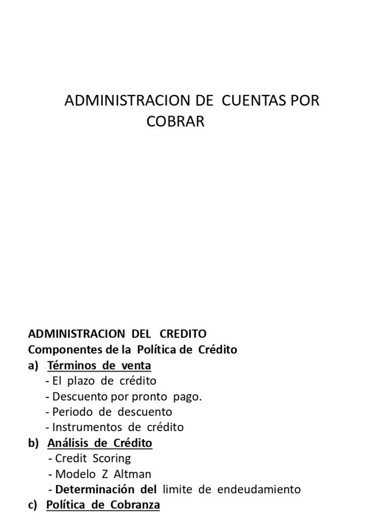 Administracion de Cuentas Por Cobrar | PDF | Negocios económicos | Business