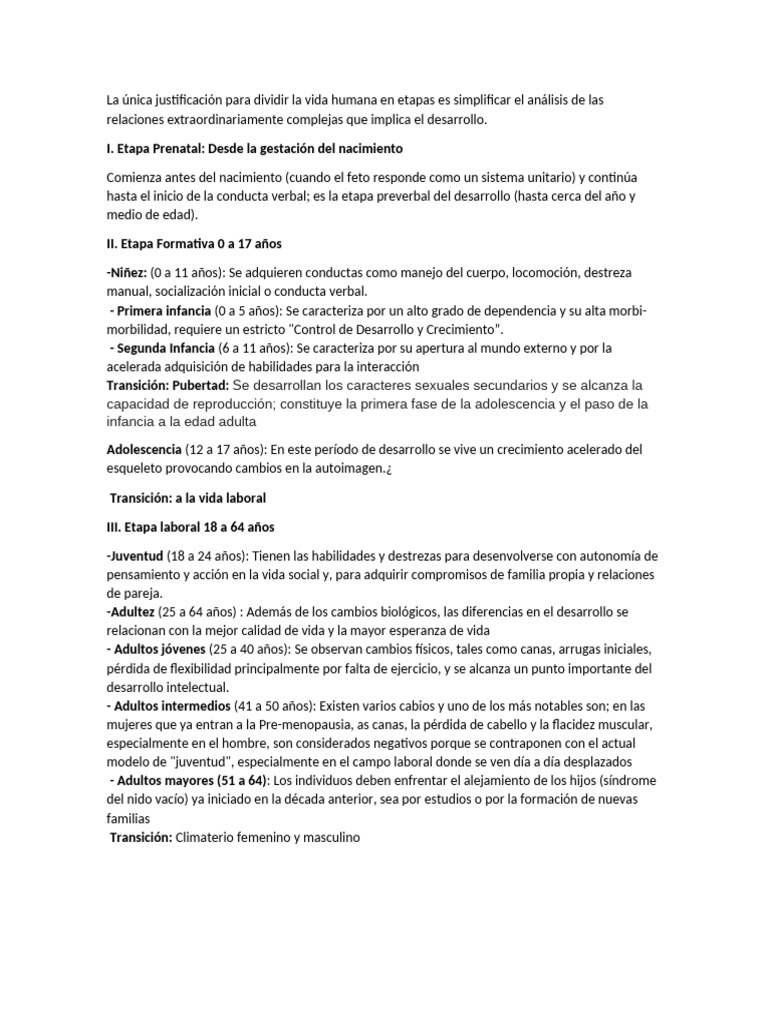 Etapas del Desarrollo Humano | PDF | Vejez | Adultos