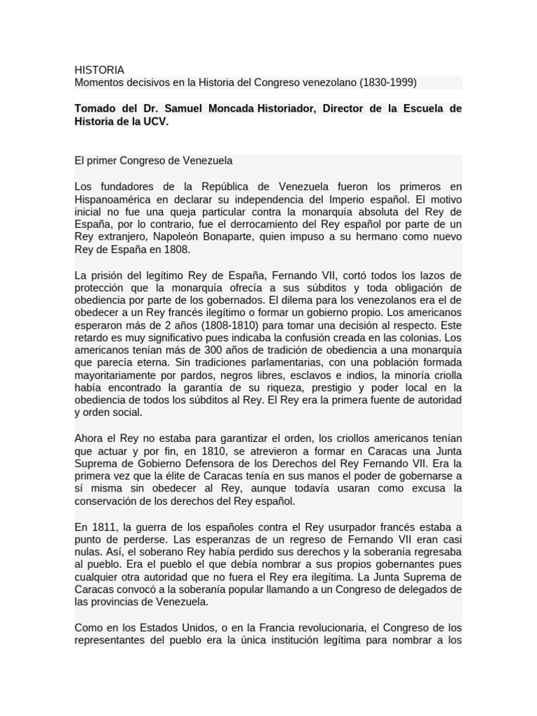 HISTORIA de la AN | PDF | Venezuela | Democracia